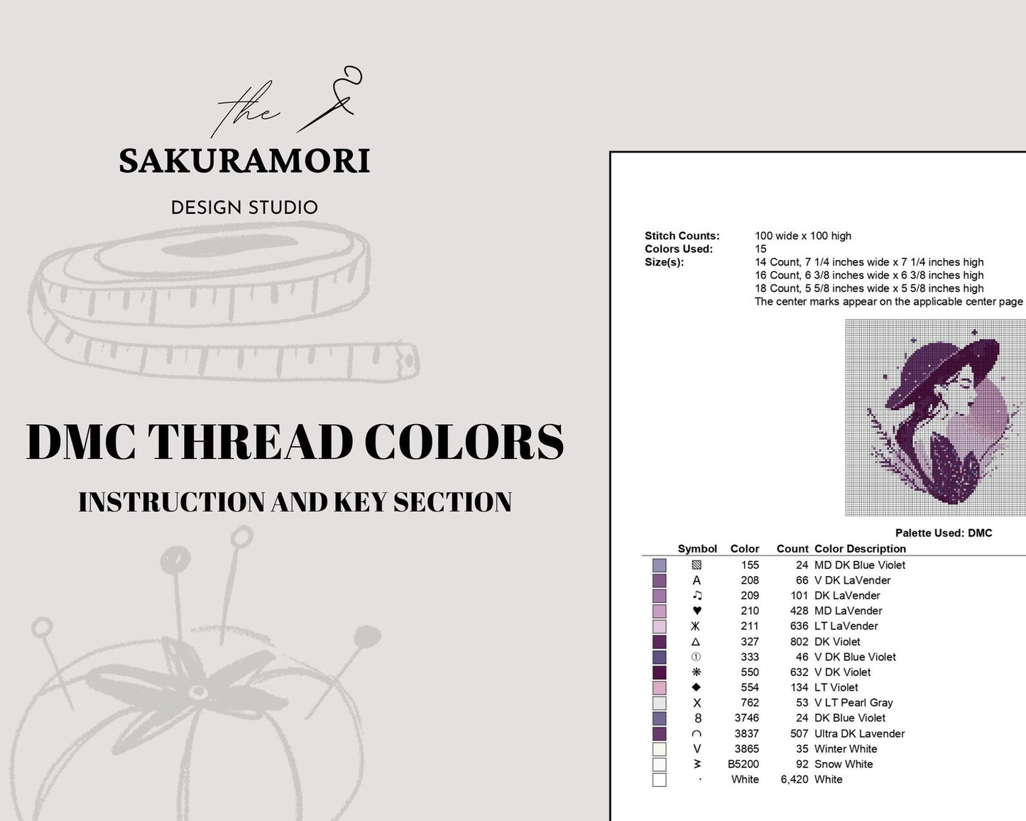 Sakura Cross Stitch Pattern | Sakura Blossom Pattern | Floral Embroidery | Sakura Branch Cross Stitch
