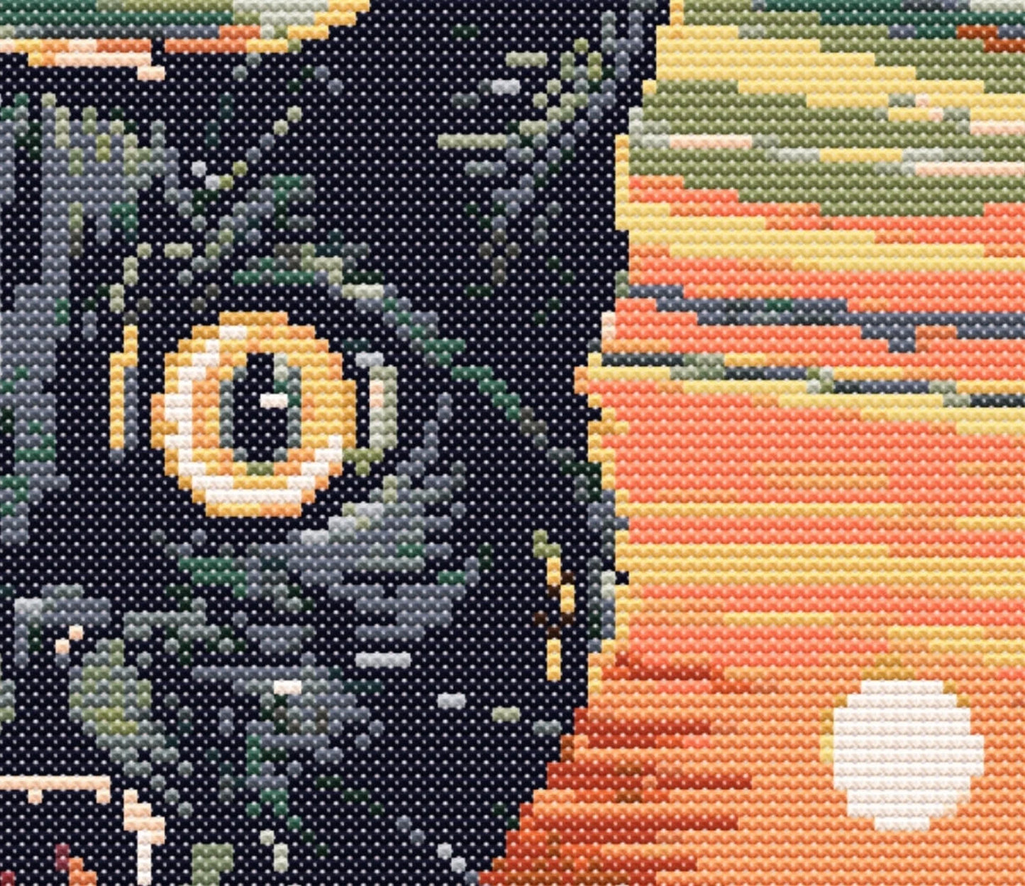 The Cat Scream Cross Stitch Sewing Modern Embroidery Pattern Instant DMC Download Funny Snarky Cute Beginner Van Gogh Edvard Monk Kitten