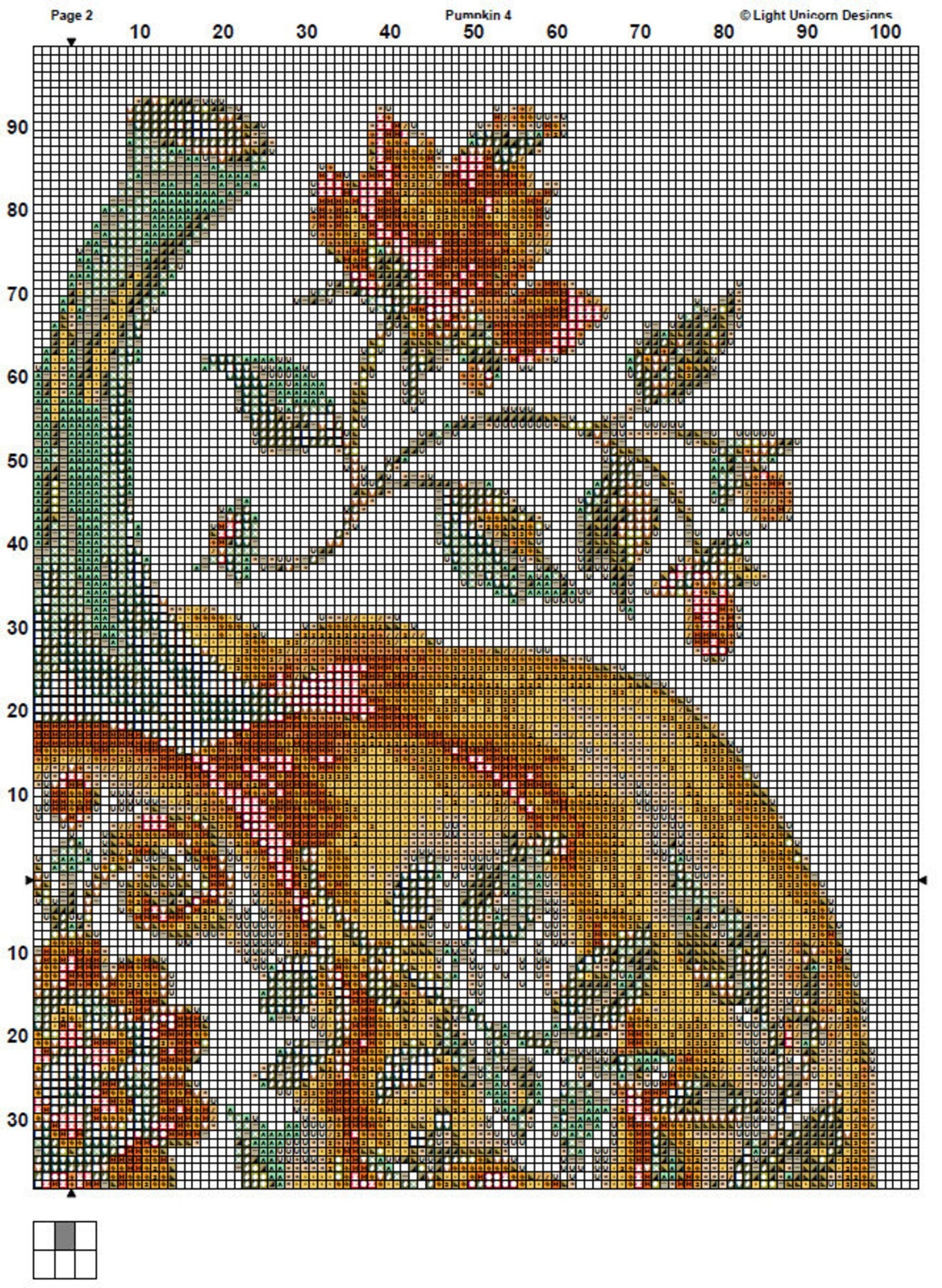 Pumpkin Cross Stitch Pattern 4 Instant PDF Download - Autumn Watercolor Cross Stitch Pattern - Halloween Cross Stitch Pattern
