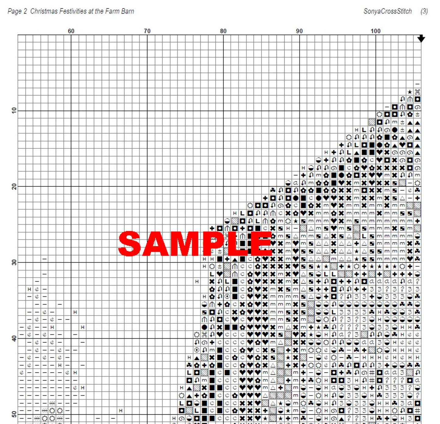 Watercolor Cross Stitch Pattern,Christmas Festivities at the Farm Barn,Pattern Keeper,xstitch,PDF,Instant Download