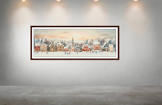 Winter Cross Stitch Pattern,Christmas Row Village, Snow,City,Landscape,Pattern Keeper,Counted Cross Stitch,Pdf,Instant Download