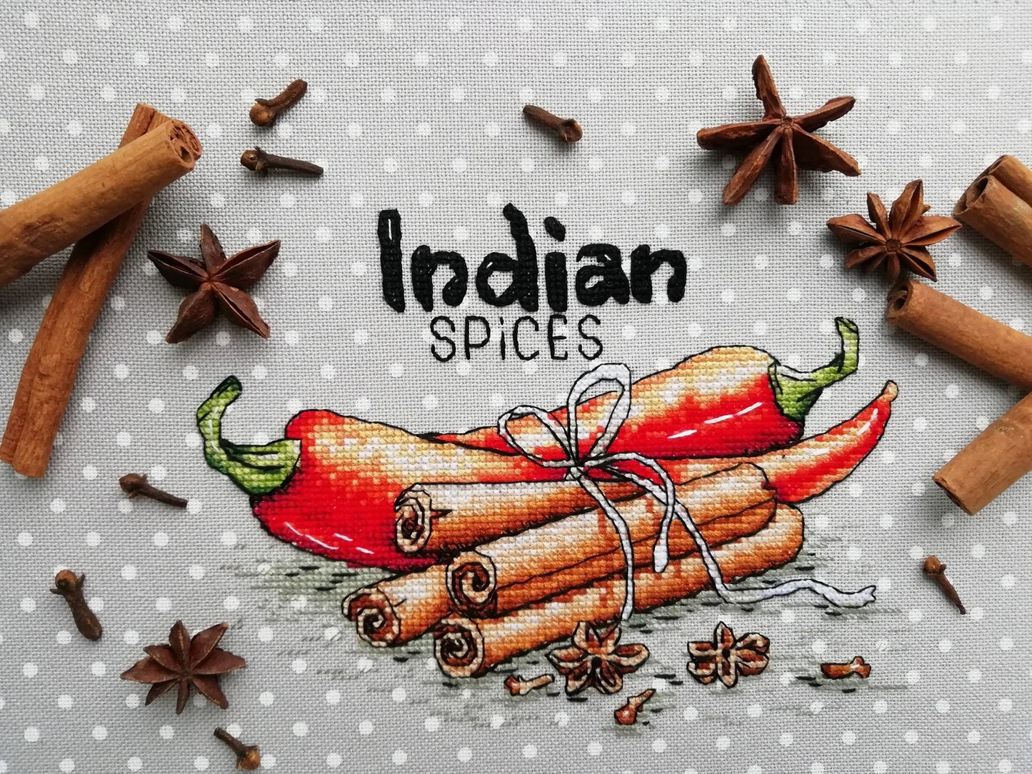 Cross-stitch scheme Spices of India Embroidery pattern PDF