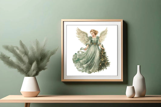 Watercolor Cross Stitch Pattern,The Christmas Tree Angel,Vintage,Pattern Keeper,xstitch,Needlework,Pdf,Instant Download