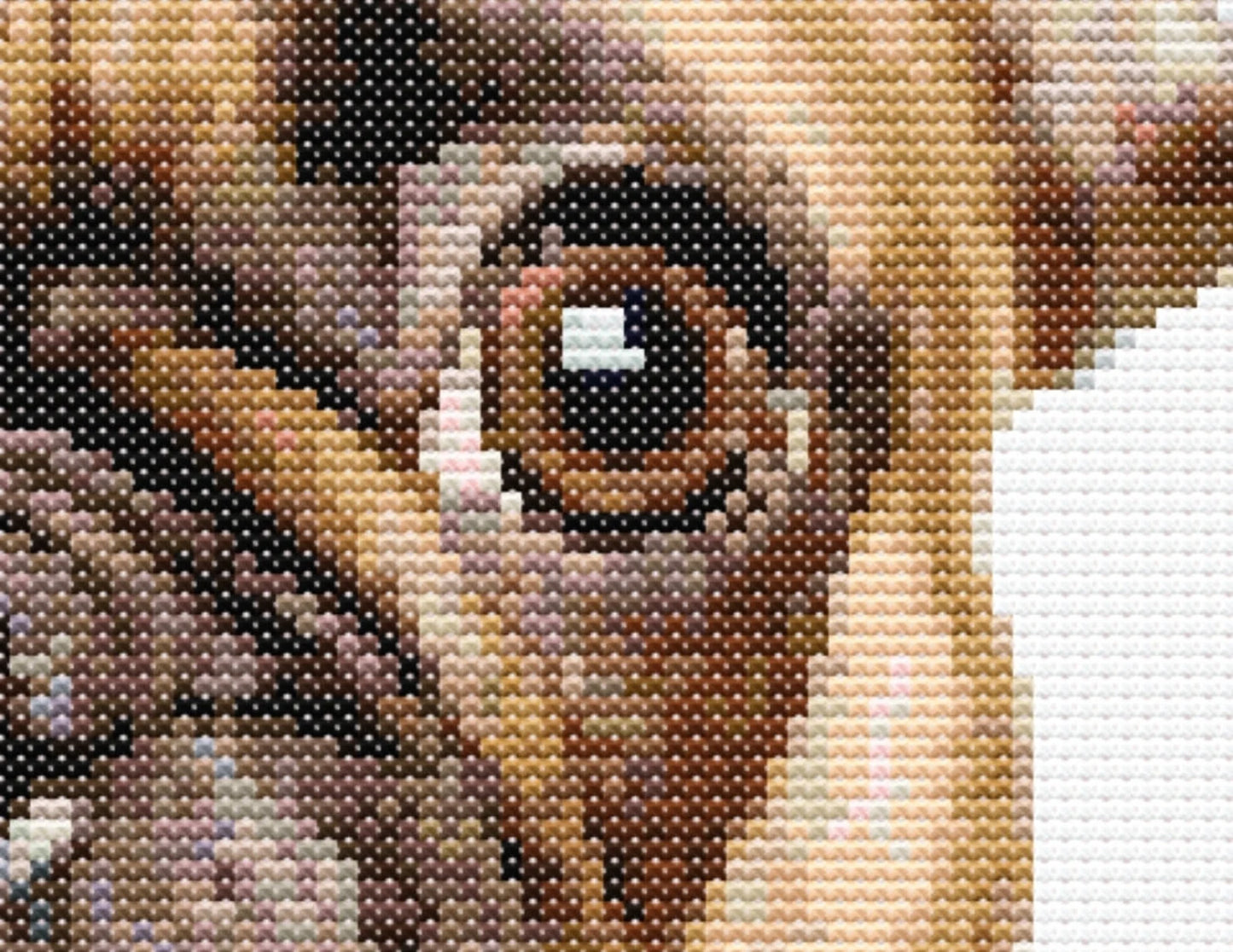 Brown Frenchie Cross Stitch Pattern Sewing Embroidery DMC Wildlife Africa Animal Nursery Artwork Scandi Doggo Dog Pet French Bulldog