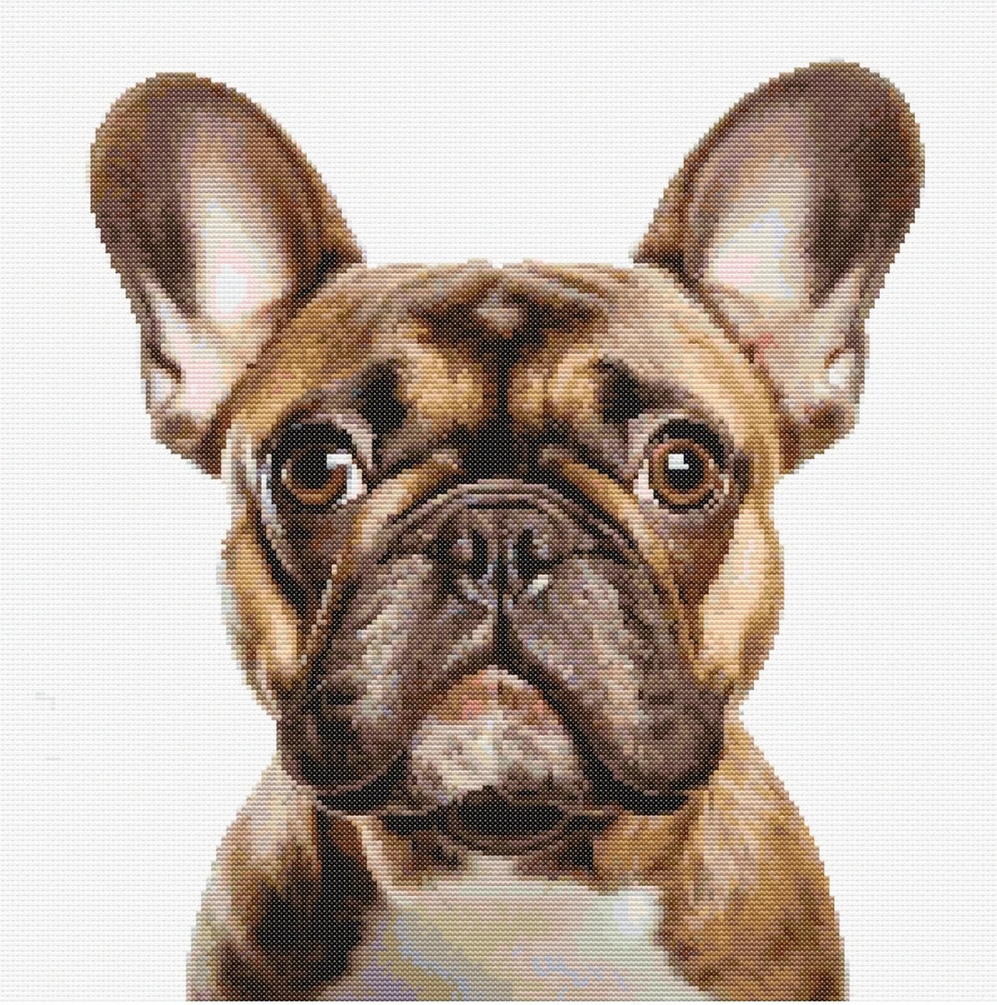Brown Frenchie Cross Stitch Pattern Sewing Embroidery DMC Wildlife Africa Animal Nursery Artwork Scandi Doggo Dog Pet French Bulldog