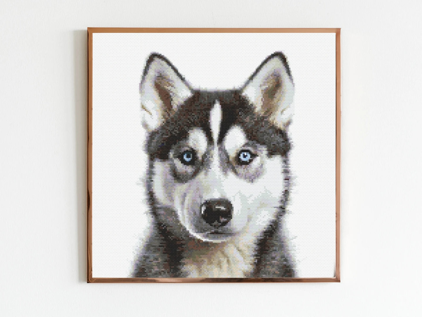 Husky Puppy Dog Cross Stitch Pattern Sewing Embroidery DMC Wildlife Africa Animal Nursery Artwork Scandi Doggo Minimal Dog Pet Gift