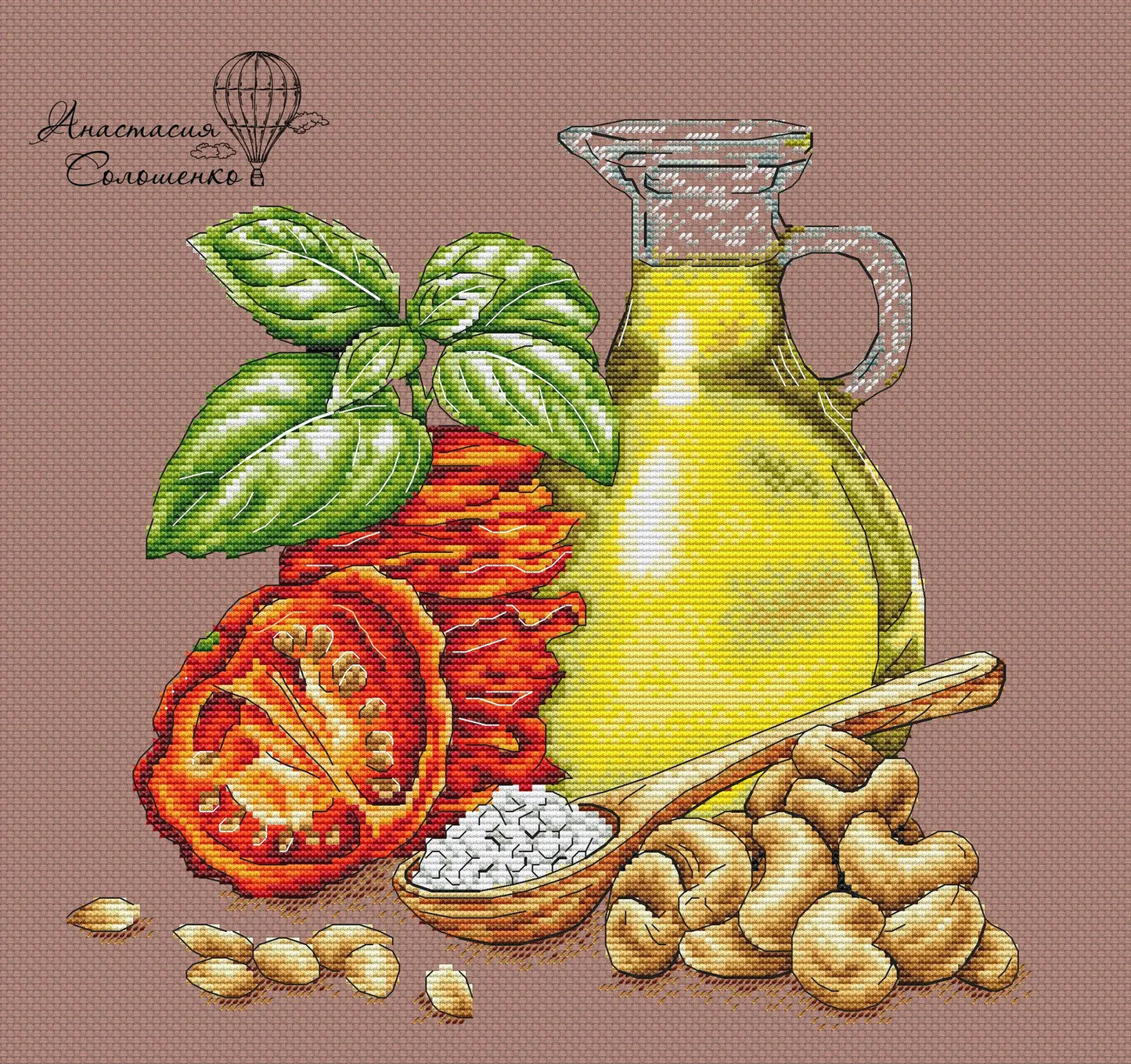 Cross Stitch Pattern "The scent of Italy" DMC Cross Stitch Chart Needlepoint Pattern Embroidery Chart Printable PDF Instant Download