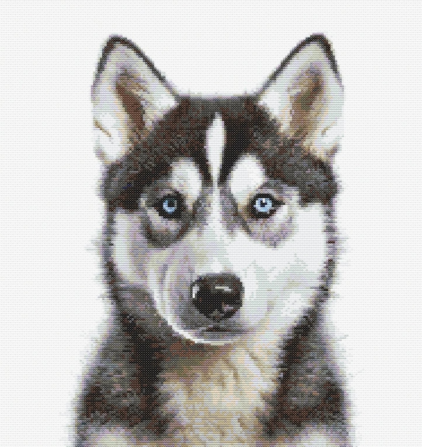 Husky Puppy Dog Cross Stitch Pattern Sewing Embroidery DMC Wildlife Africa Animal Nursery Artwork Scandi Doggo Minimal Dog Pet Gift