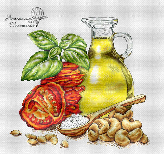 Cross Stitch Pattern "The scent of Italy" DMC Cross Stitch Chart Needlepoint Pattern Embroidery Chart Printable PDF Instant Download