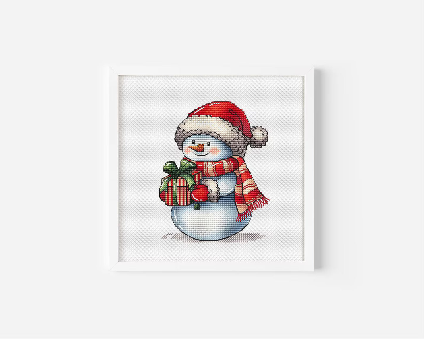 Christmas Snowman Cross Stitch Pattern PDF, Hilarious Winter Hand Embroidery Digital File