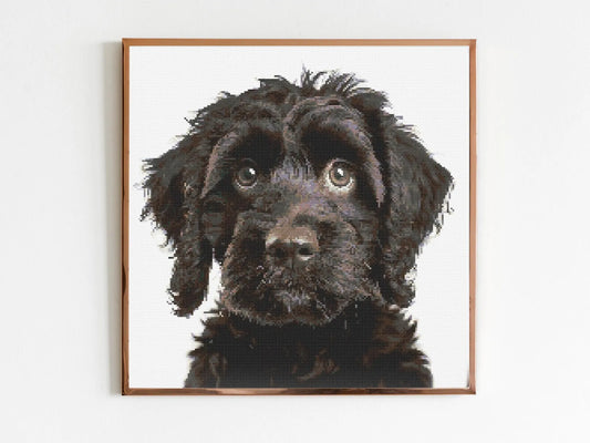 Cockerpoo B Dog Cross Stitch Pattern Sewing Embroidery DMC Wildlife Africa Australia Nursery Artwork Scandi Doggo Minimal Dog Pet Gift