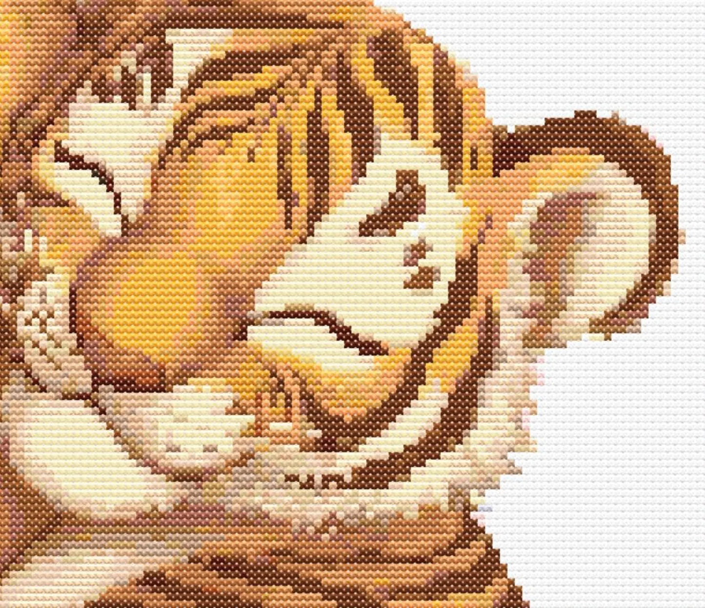 Tiger and Lion Cub Cute Cross Stitch Sewing Modern Embroidery Pattern Instant DMC Download Funny Snarky Cute Kitten Ying Yang Dog Puppy