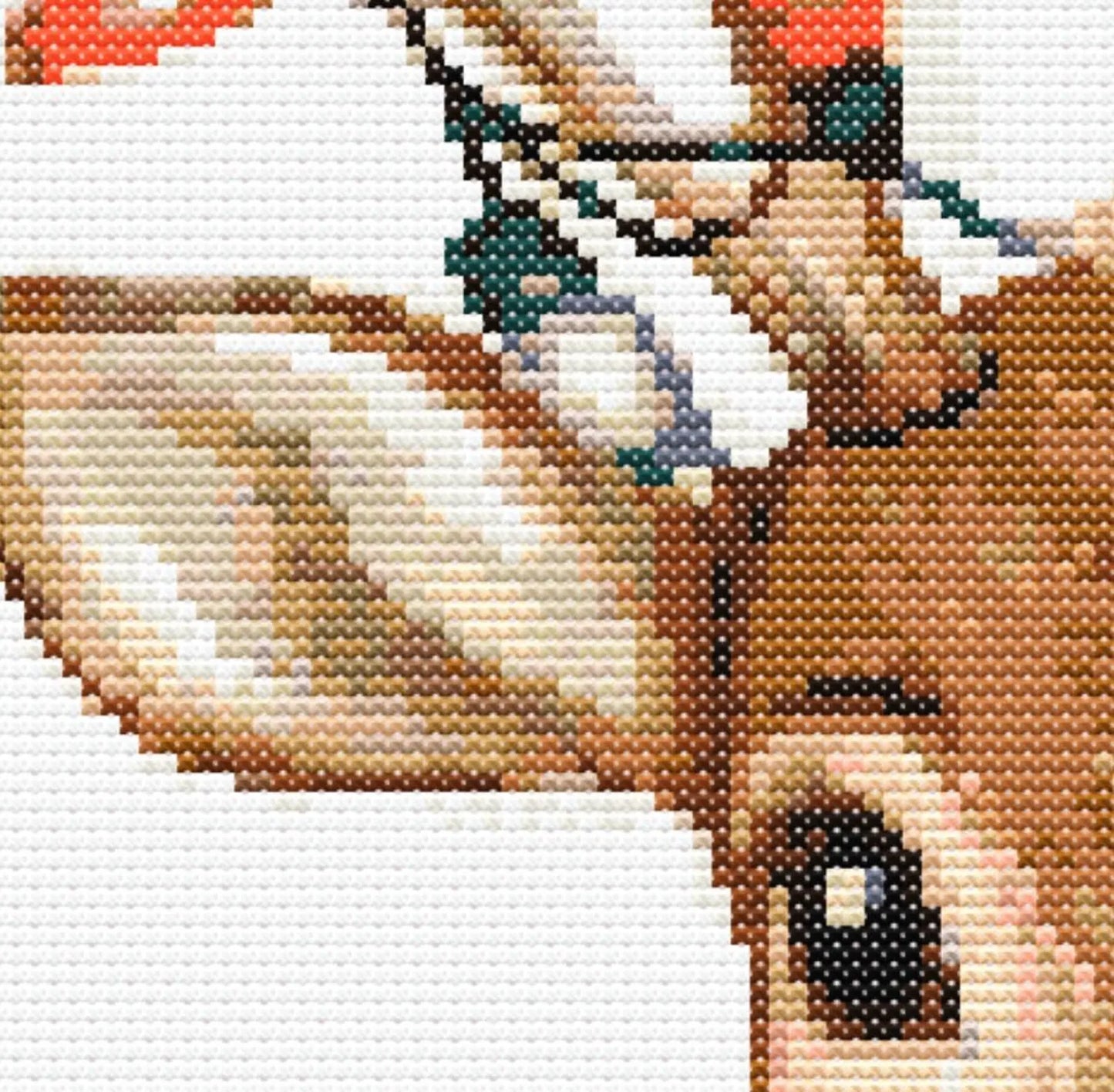 Reindeer Cross Stitch Sewing Embroidery Pattern Wildlife Gift Cute Nursery Artwork Art Scandi Animal Wild Young Baby Bambi Christmas