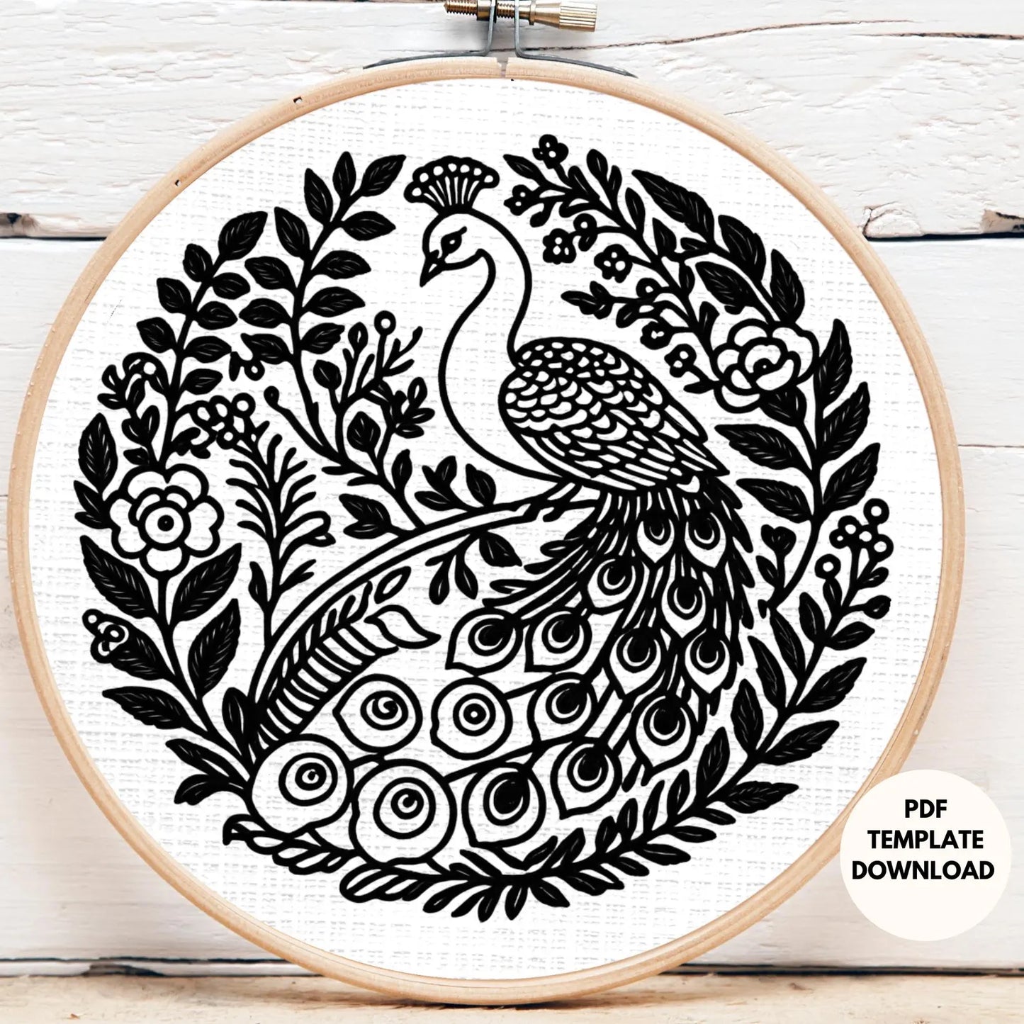 Peacock Embroidery Pattern, Modern Embroidery pdf, Floral Embroidery pdf,digital embroidery pdf, download embroidery pattern,Diy embroidery