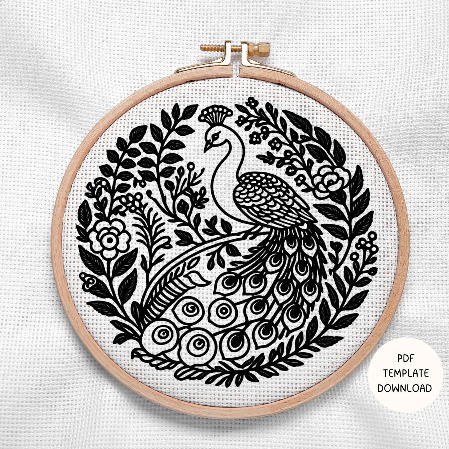 Peacock Embroidery Pattern, Modern Embroidery pdf, Floral Embroidery pdf,digital embroidery pdf, download embroidery pattern,Diy embroidery