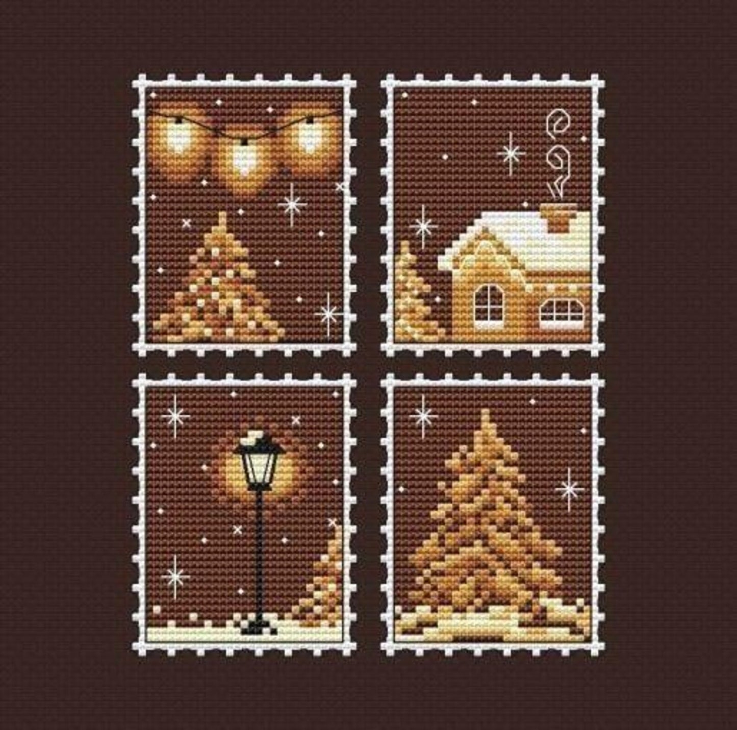 Christmas cross stitch pattern, new year cross stitch, new year tree cross stitch, snow cross stitch
