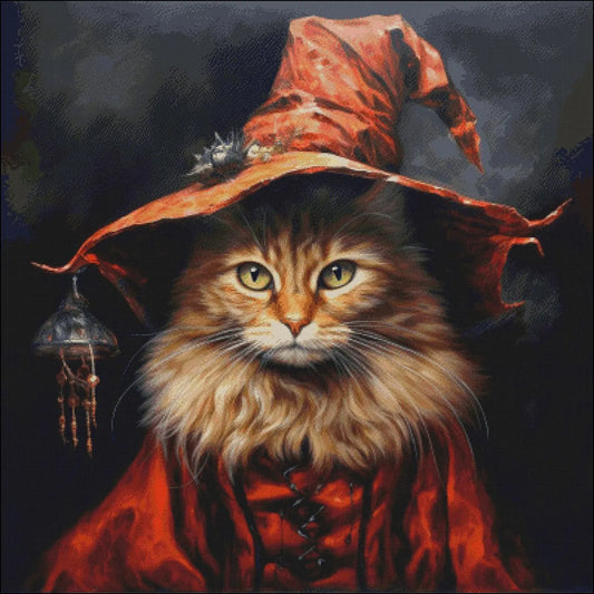 Cross Stitch Pattern PDF Stranger, cat lover gift, halloween pattern, embroidery, dmc, witchy cross stitch, instant download, wall decor