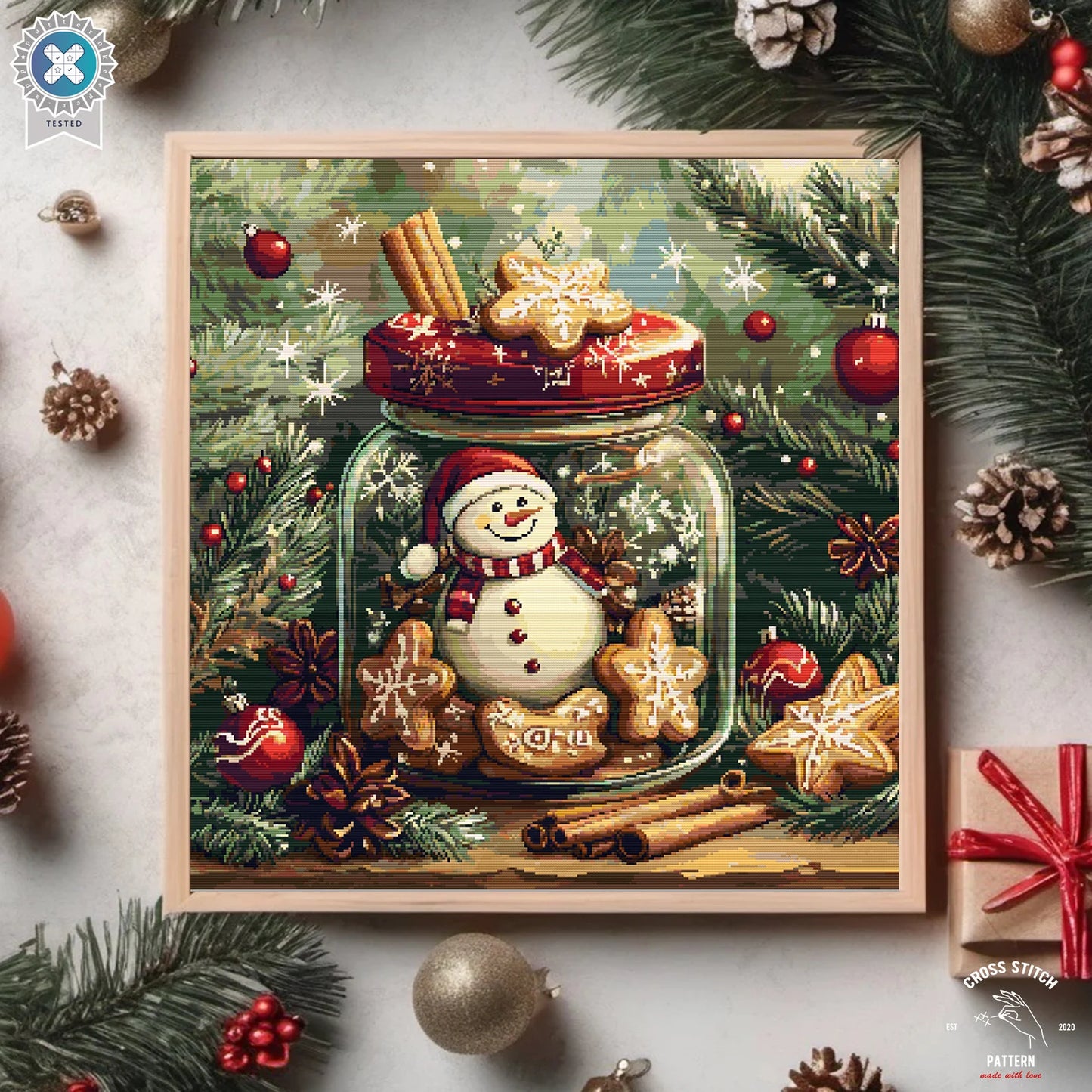 Christmas cross stitch pattern Advent calendar embroidery Snowman cross stitch Snow Globe cross stitch Christmas tree ornament Holiday decor