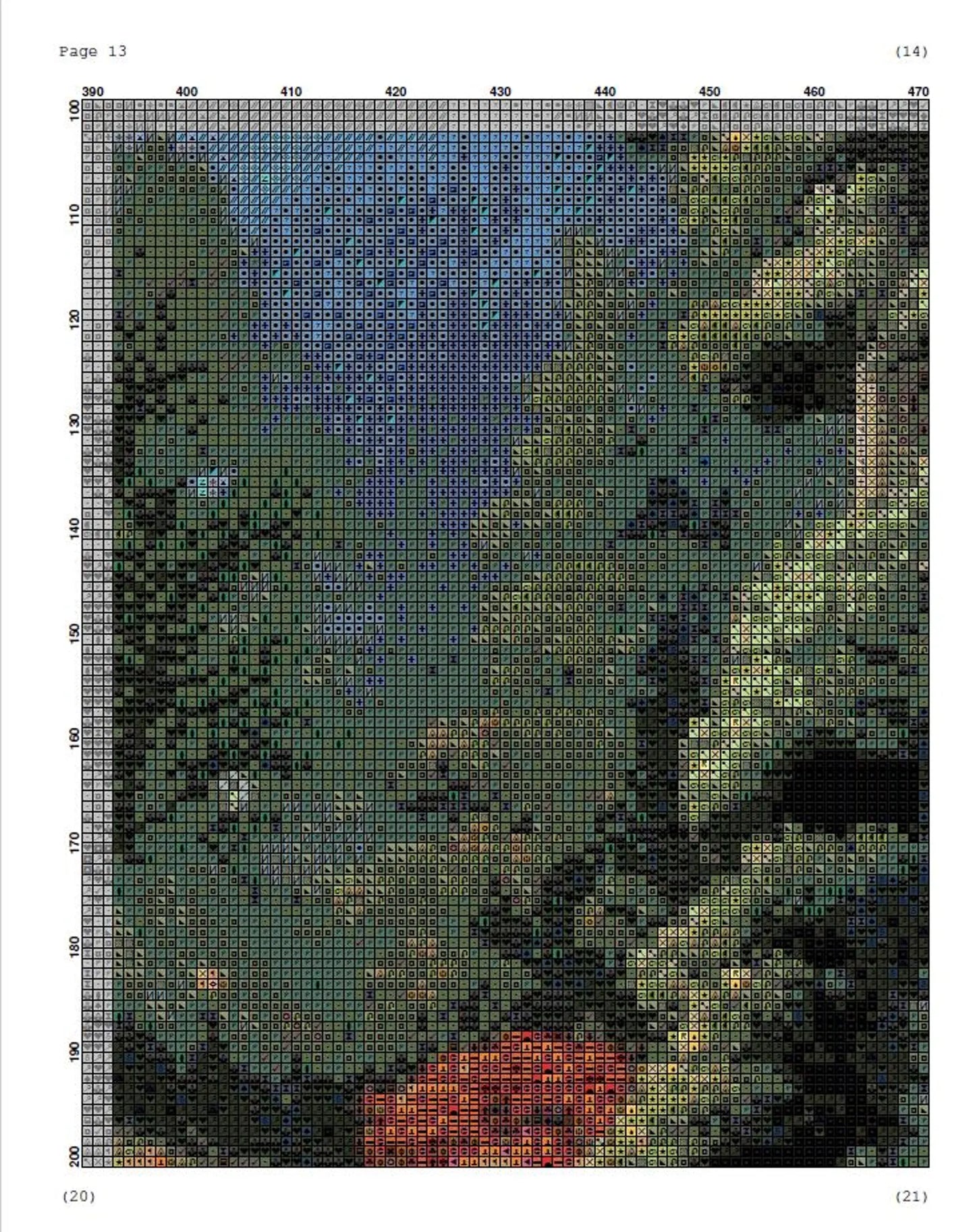 Cross Stitch Pattern PDF The Magic Castle, floral embroidery pattern, book pattern, nature, landscape, castle cross stitch, enchanted forest