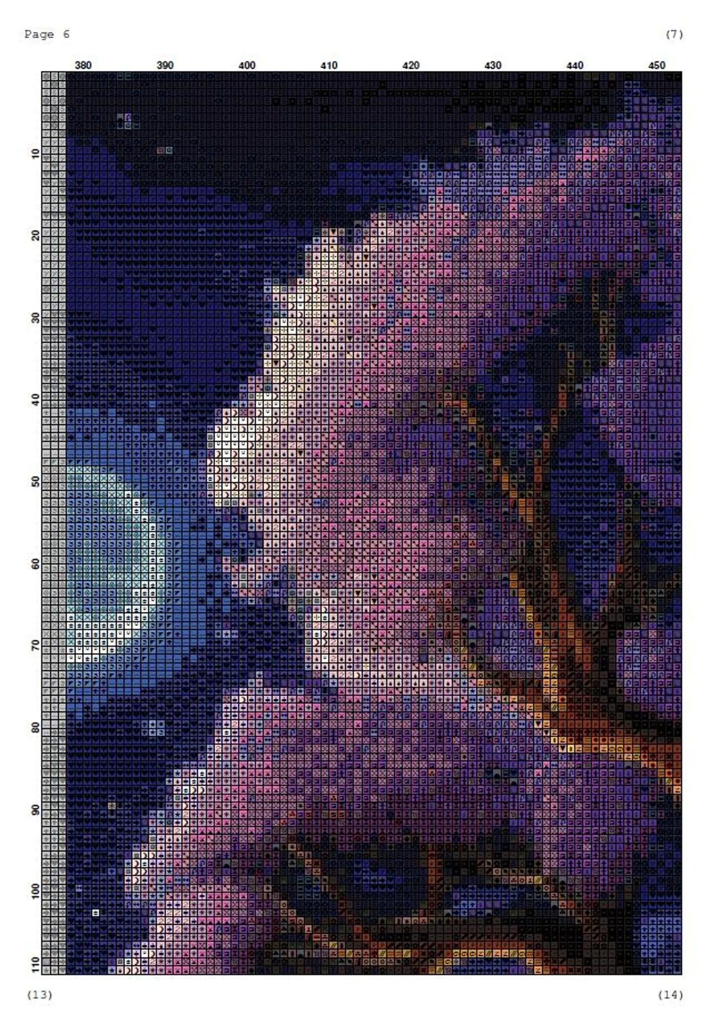 Counted Cross Stitch Pattern The Castle in night, PDF, needle point, easy pattern, dmc, embroidery, halloween cross, flower cross stitch