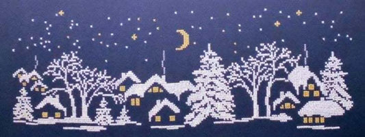 New year cross stitch pattern, christmas cross stitch, snow cross stitch, winter landscape cross stitch