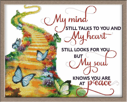 My mind Poem - Counted Cross Stitch Patterns - Printable Chart PDF Format Needlework Embroidery Crafts DIY DMC color