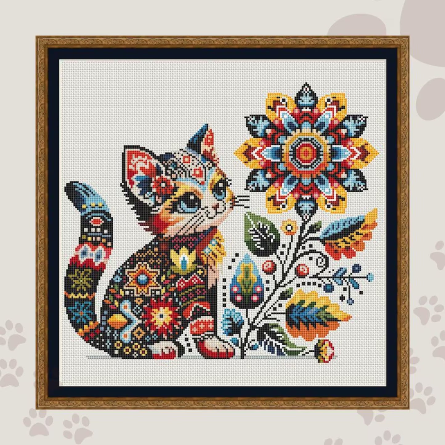 Pretty cat, cross stitch pattern, modern cross stitch, PDF, instant download