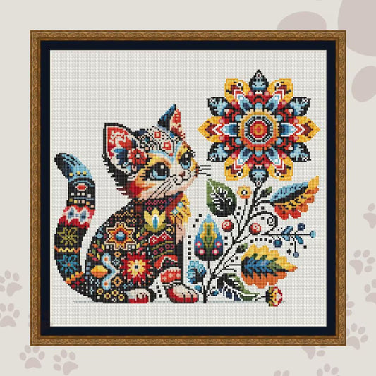 Pretty cat, cross stitch pattern, modern cross stitch, PDF, instant download