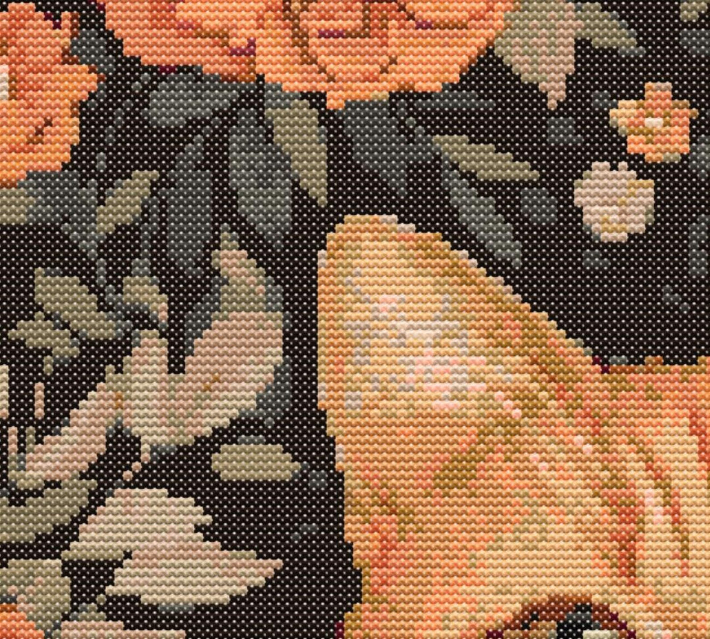 Ginger Cat and Florals Cross Stitch Pattern Sewing Embroidery DMC Animal Catlife Nursery Artwork Scandi Minimal Pet Kitty Pattern Keeper