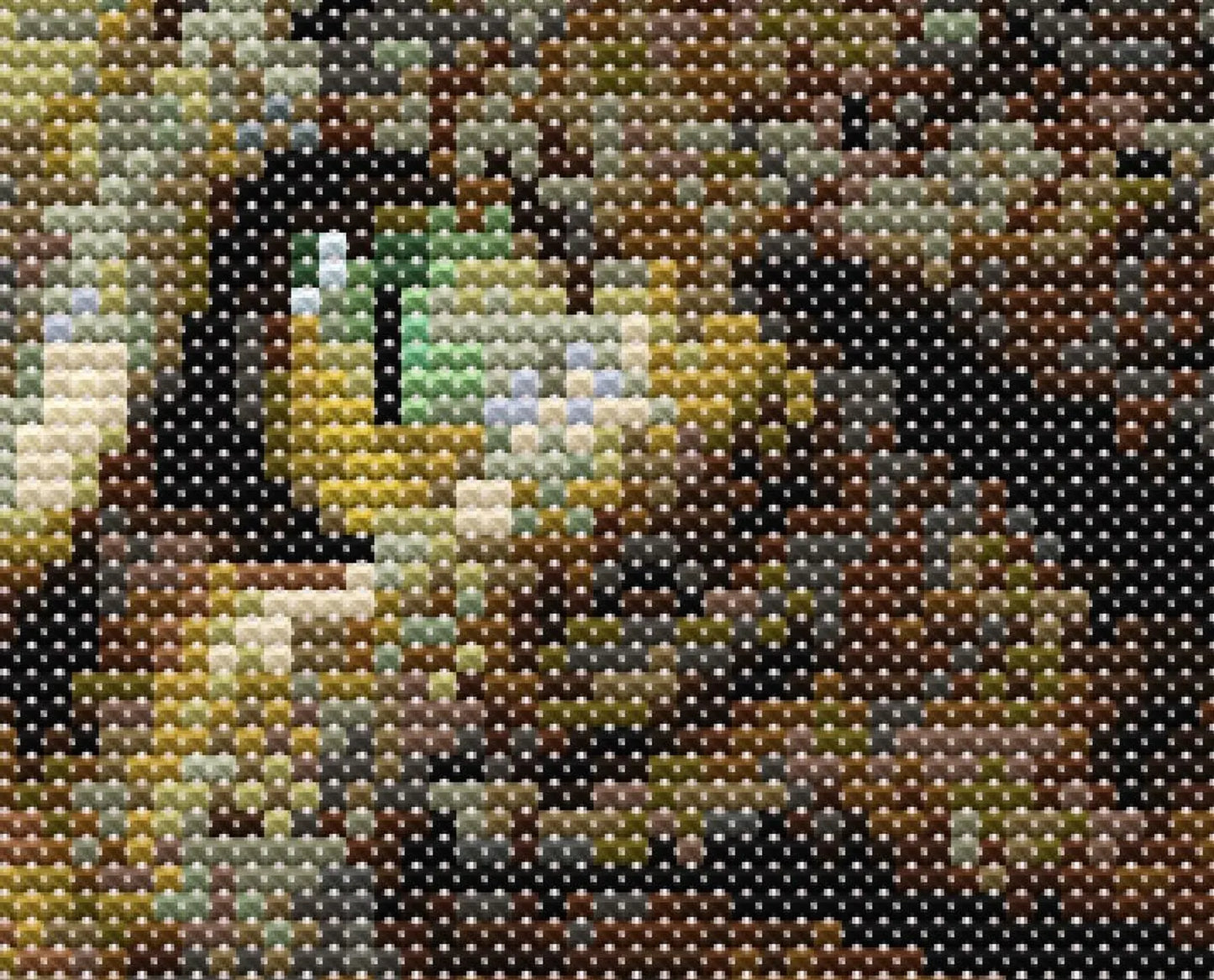 Grey Taby Cat Green Eyes With a Pearl Earring Cross Stitch Sewing Modern Embroidery Pattern DMC Cute Edvard Monk Kitten Johannes Vermeer