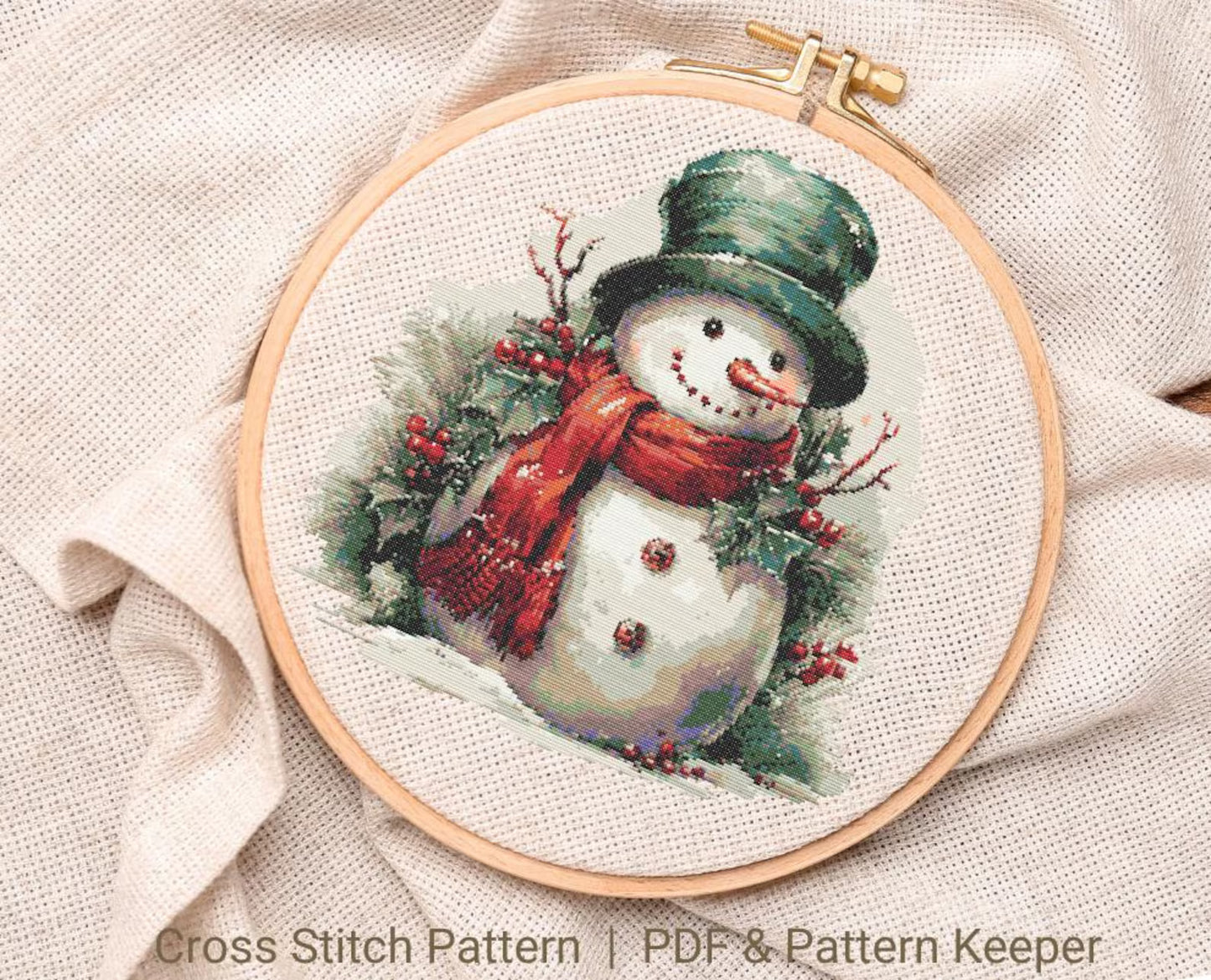 Christmas Snowman Cross Stitch Pattern, Advent Cross Stitch, Winter Holiday Cross Stitch Chart, Xmas Pattern Christmas Gift Diy