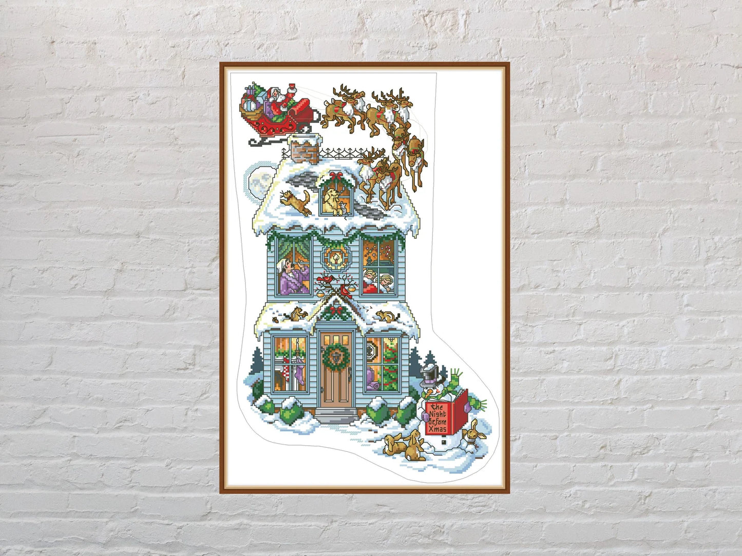 Cross stitch pattern Christmas Stocking #22, Christmas cross stitch, holiday embroidery, Santa Claus, digital PDF file, Christmas decor