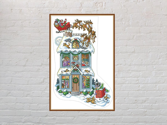 Cross stitch pattern Christmas Stocking #22, Christmas cross stitch, holiday embroidery, Santa Claus, digital PDF file, Christmas decor