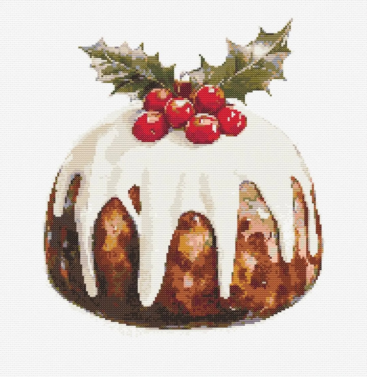 Christmas Pudding Cross Stitch Sewing Embroidery Pattern Wildlife Gift Cute Nursery Artwork Art Scandi Animal Wild Young Baby