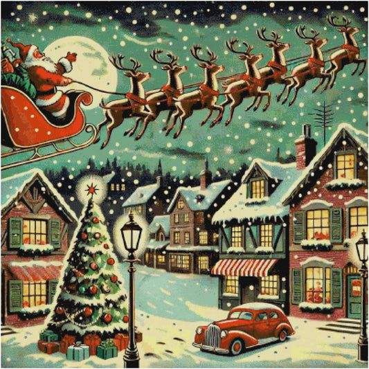 Cross Stitch Pattern Vintage Christmas Full Coverage