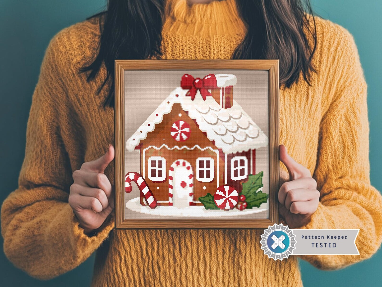 Christmas Gingerbread House Cross Stitch Pattern | Winter Holiday Cross Stitch | Winter xstitch countech chart | Gingerbread Christmas