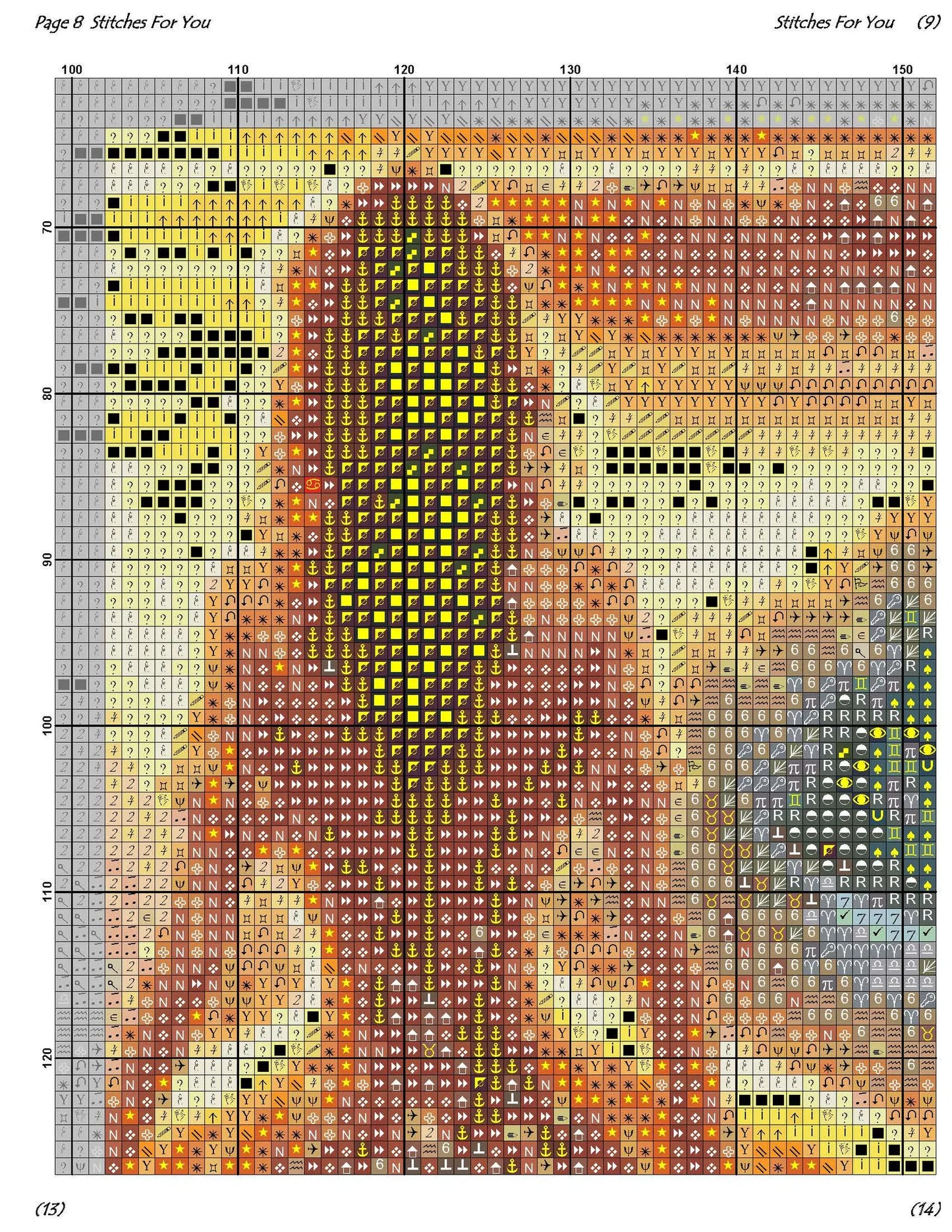 Ocean girl 2- Counted Cross Stitch Patterns - Printable Chart PDF Format Needlework Embroidery Crafts DIY DMC color