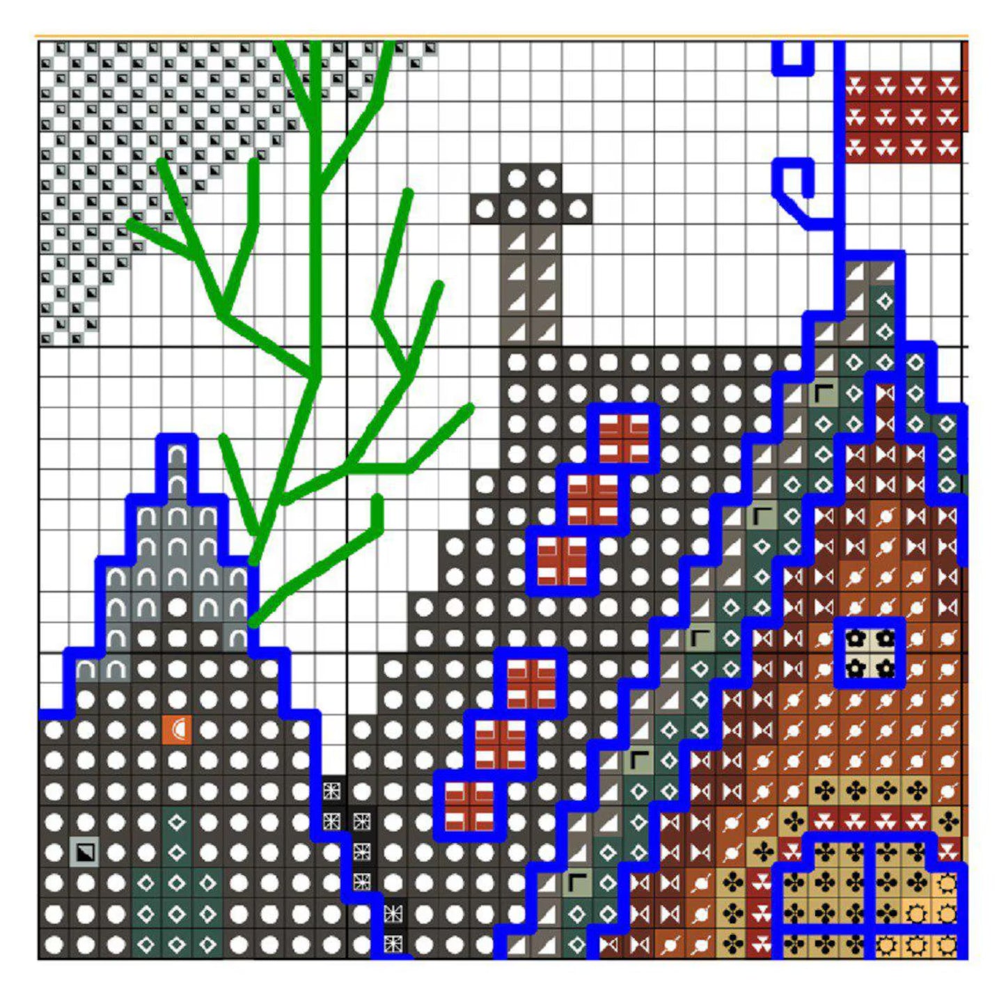 Cross stitch pattern Merry Christmas, Christmas holidays, Christmas city. Merry Christmas Sample PDF Instant Download
