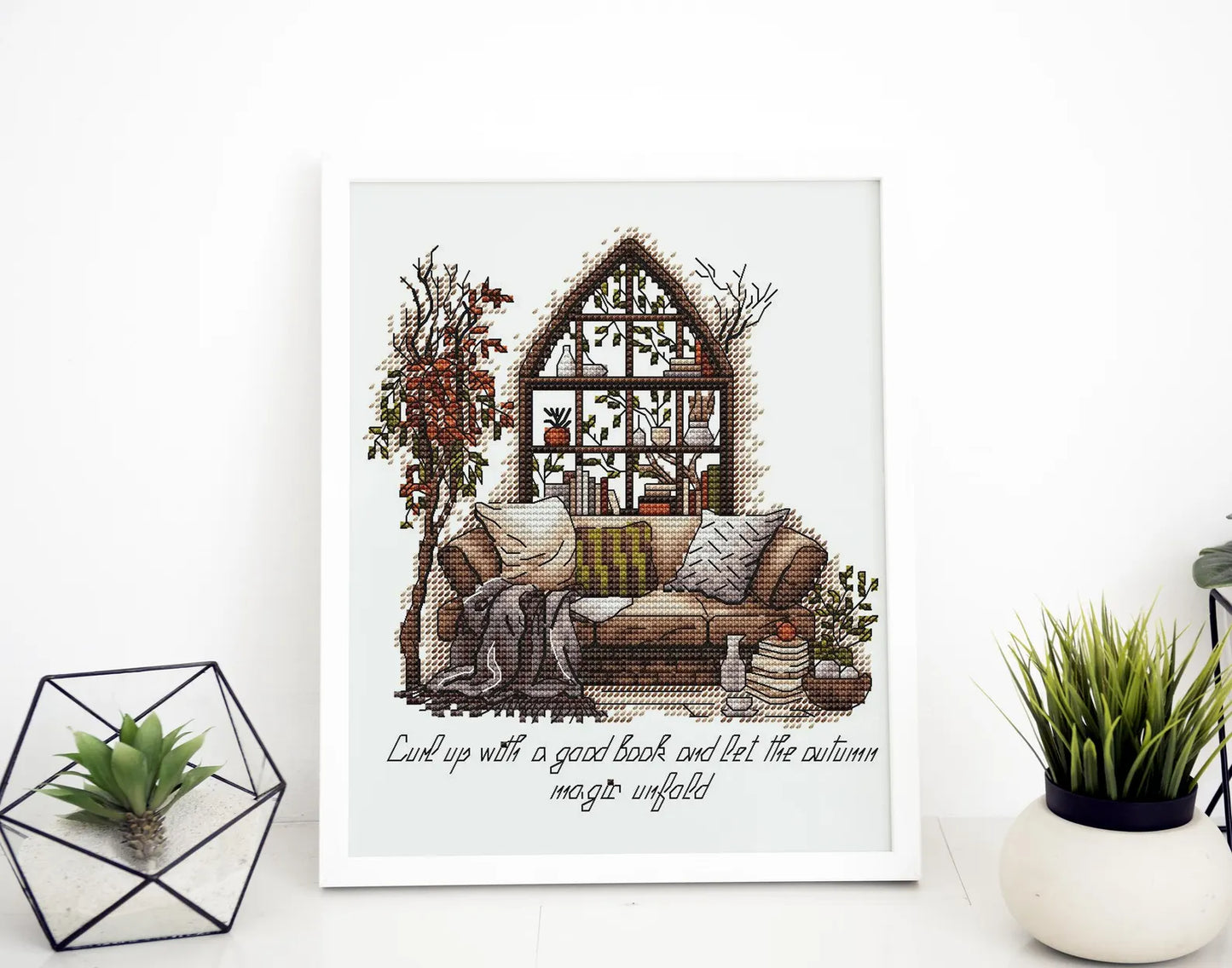 Fall Cross Stitch Pattern PDF, Autumn Embroidery, Autumn Leaves Cross Stitch, Vintage Embroidery, Autumn embroidery Counted Cross Stitch