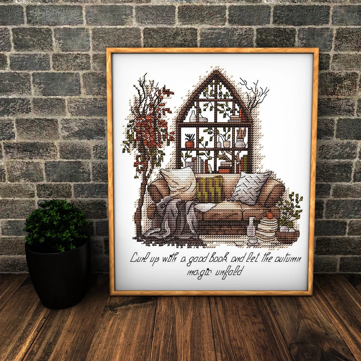 Fall Cross Stitch Pattern PDF, Autumn Embroidery, Autumn Leaves Cross Stitch, Vintage Embroidery, Autumn embroidery Counted Cross Stitch