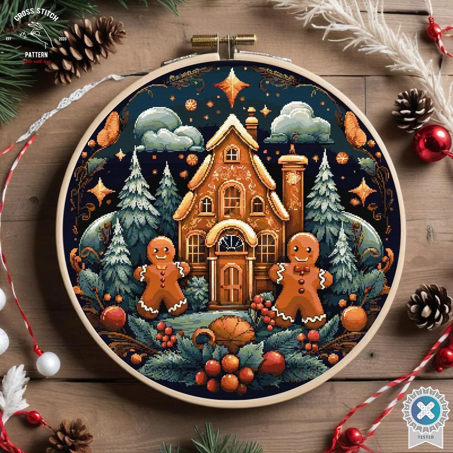 Christmas cross stitch pattern Advent calendar embroidery Snowman cross stitch Snow Globe cross stitch Gingerbread house Holiday decor
