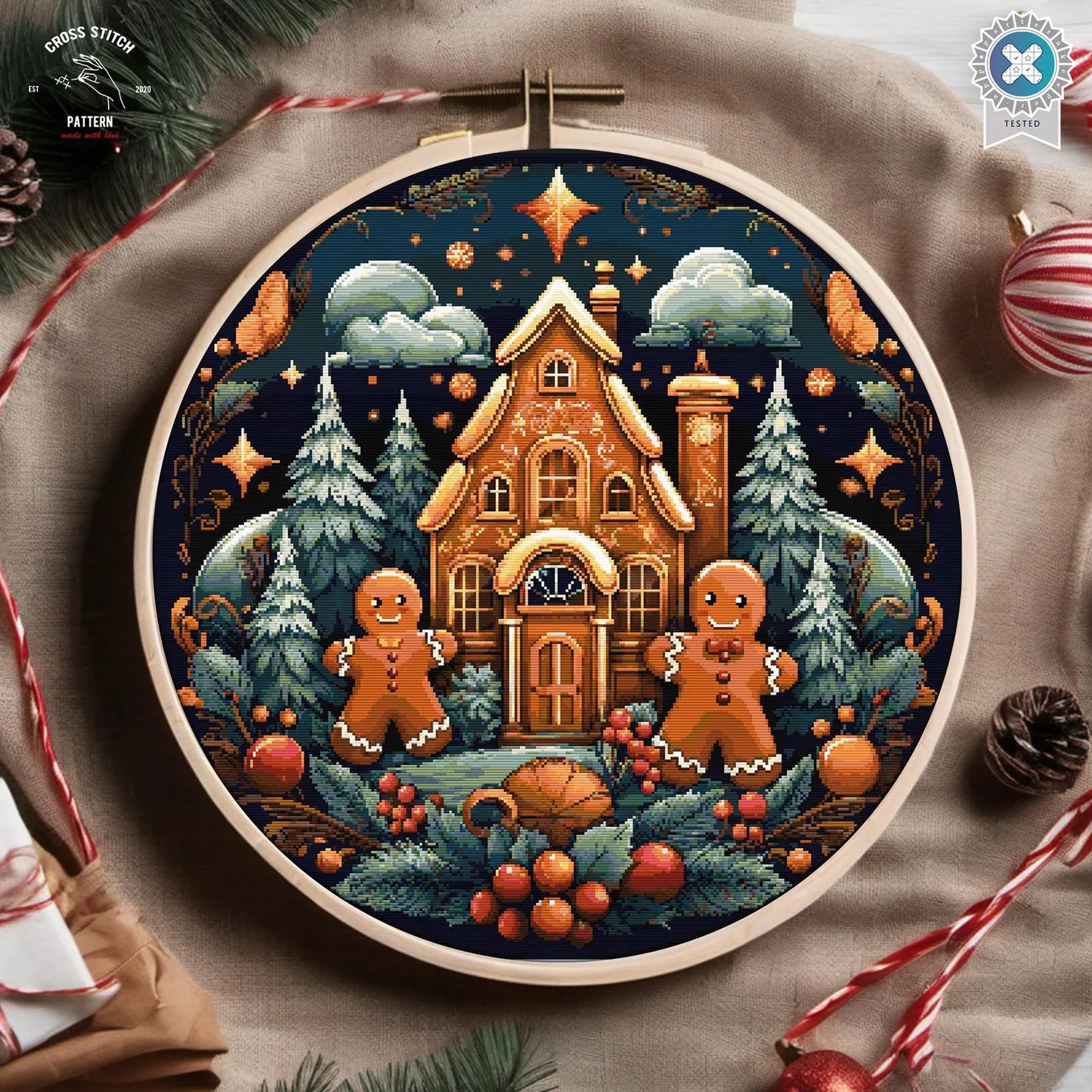 Christmas cross stitch pattern Advent calendar embroidery Snowman cross stitch Snow Globe cross stitch Gingerbread house Holiday decor