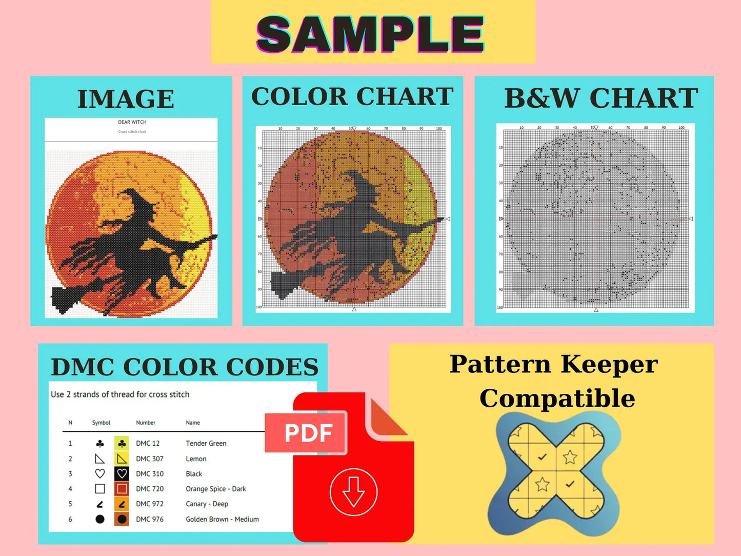 Medieval Cross Pattern , Cat and Saridnes Scene Cross Stitch Pattern, instant pdf download
