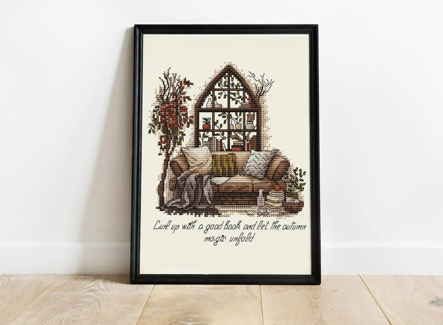 Fall Cross Stitch Pattern PDF, Autumn Embroidery, Autumn Leaves Cross Stitch, Vintage Embroidery, Autumn embroidery Counted Cross Stitch