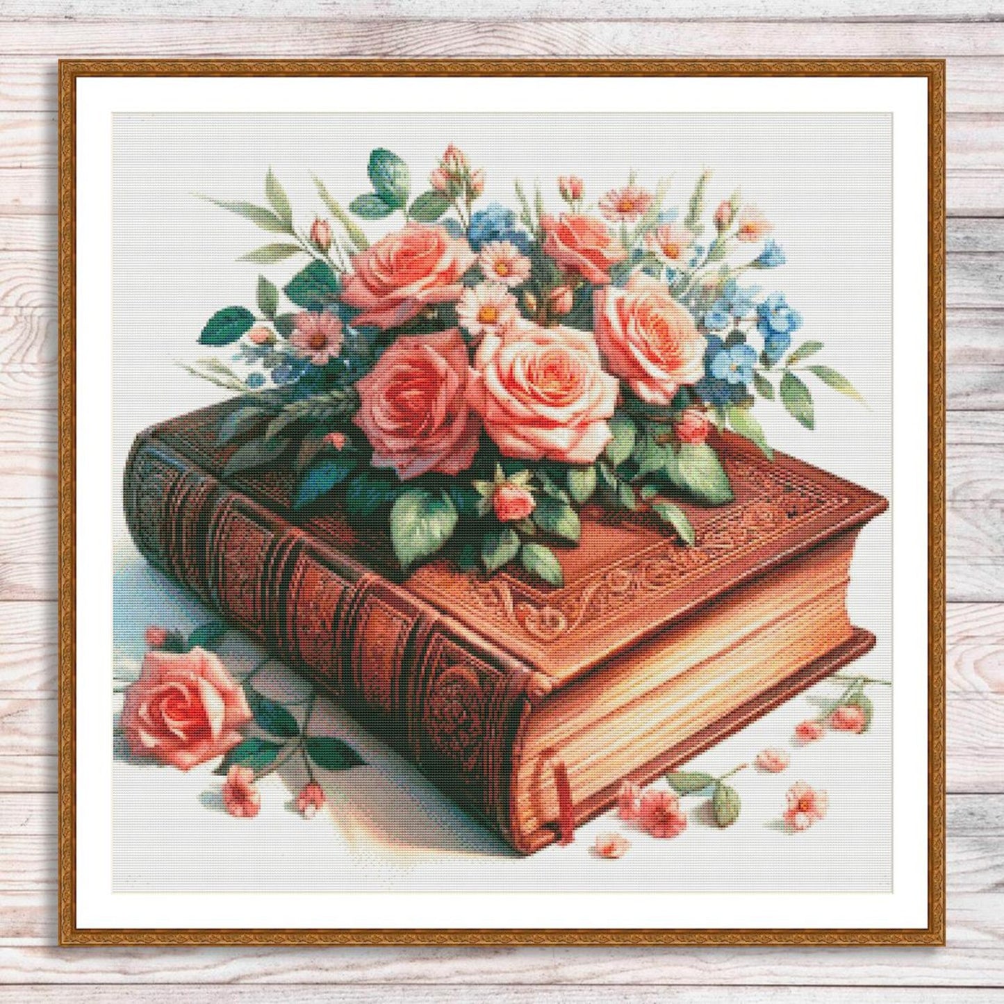 Flower Book Counted Cross Stitch Pattern Vintage floral chart Bouquet of Roses Digital Pattern PDF Red roses Embroidery Needlepoint Chart