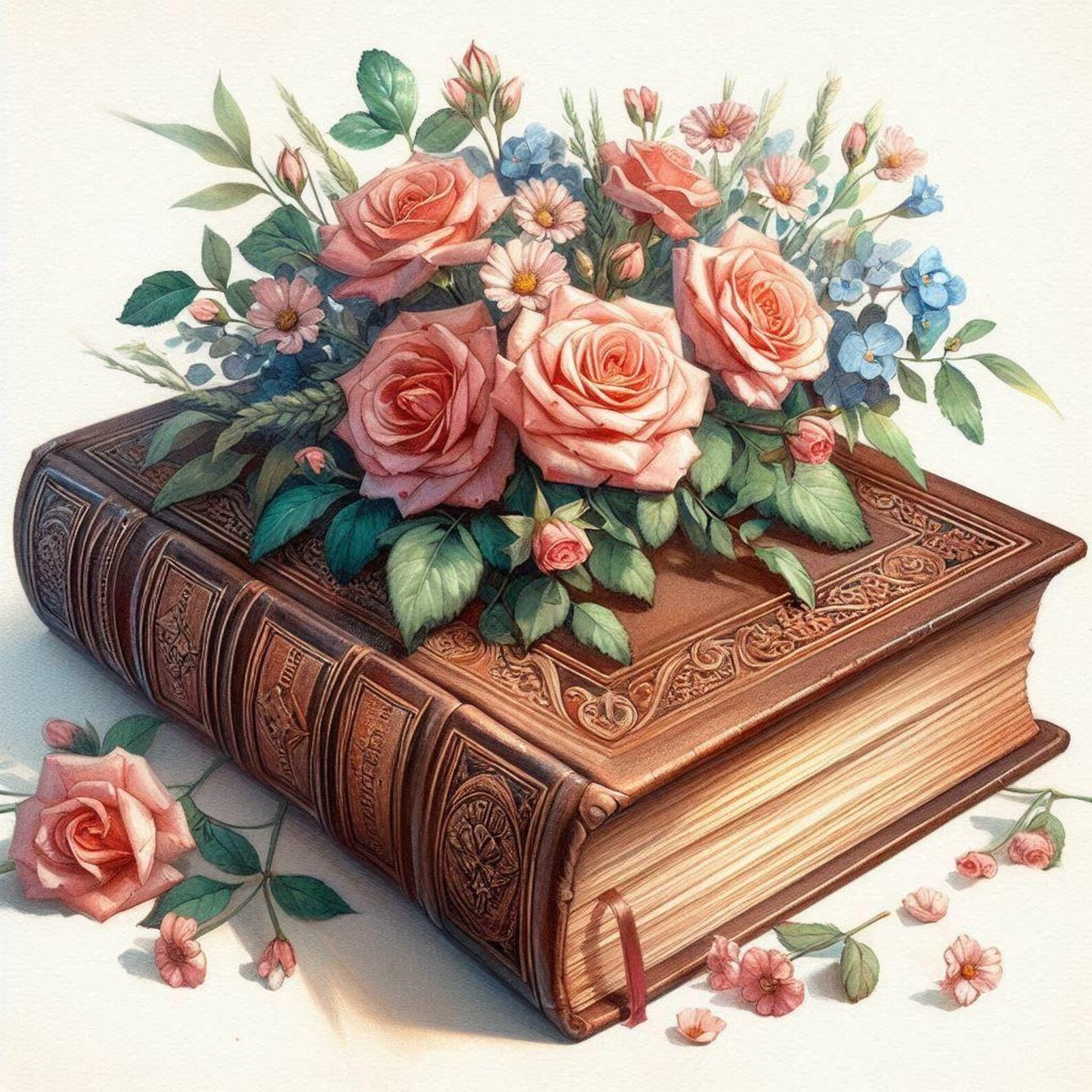 Flower Book Counted Cross Stitch Pattern Vintage floral chart Bouquet of Roses Digital Pattern PDF Red roses Embroidery Needlepoint Chart
