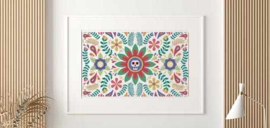 Mexican Skull Pattern Cross Stitch Pattern , Watercolor X Stitch Chart , Instant Download , Pdf, Folk Art, Day of the Dead