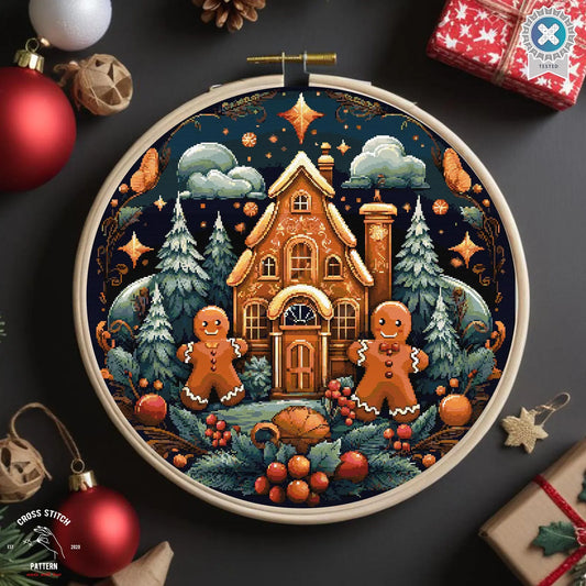 Christmas cross stitch pattern Advent calendar embroidery Snowman cross stitch Snow Globe cross stitch Gingerbread house Holiday decor