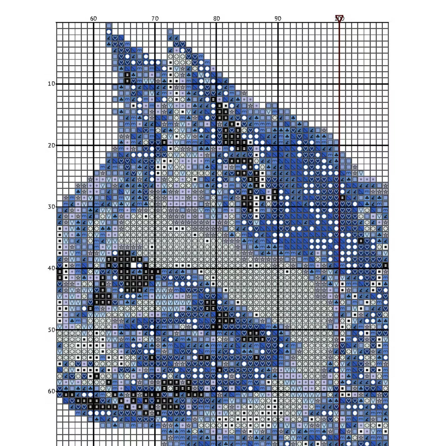 Cat Cross Stitch Pattern Instant PDF Download - Porcelain Cat Watercolor Cross Stitch Hand Embroidery Floral Cat Animal Pattern