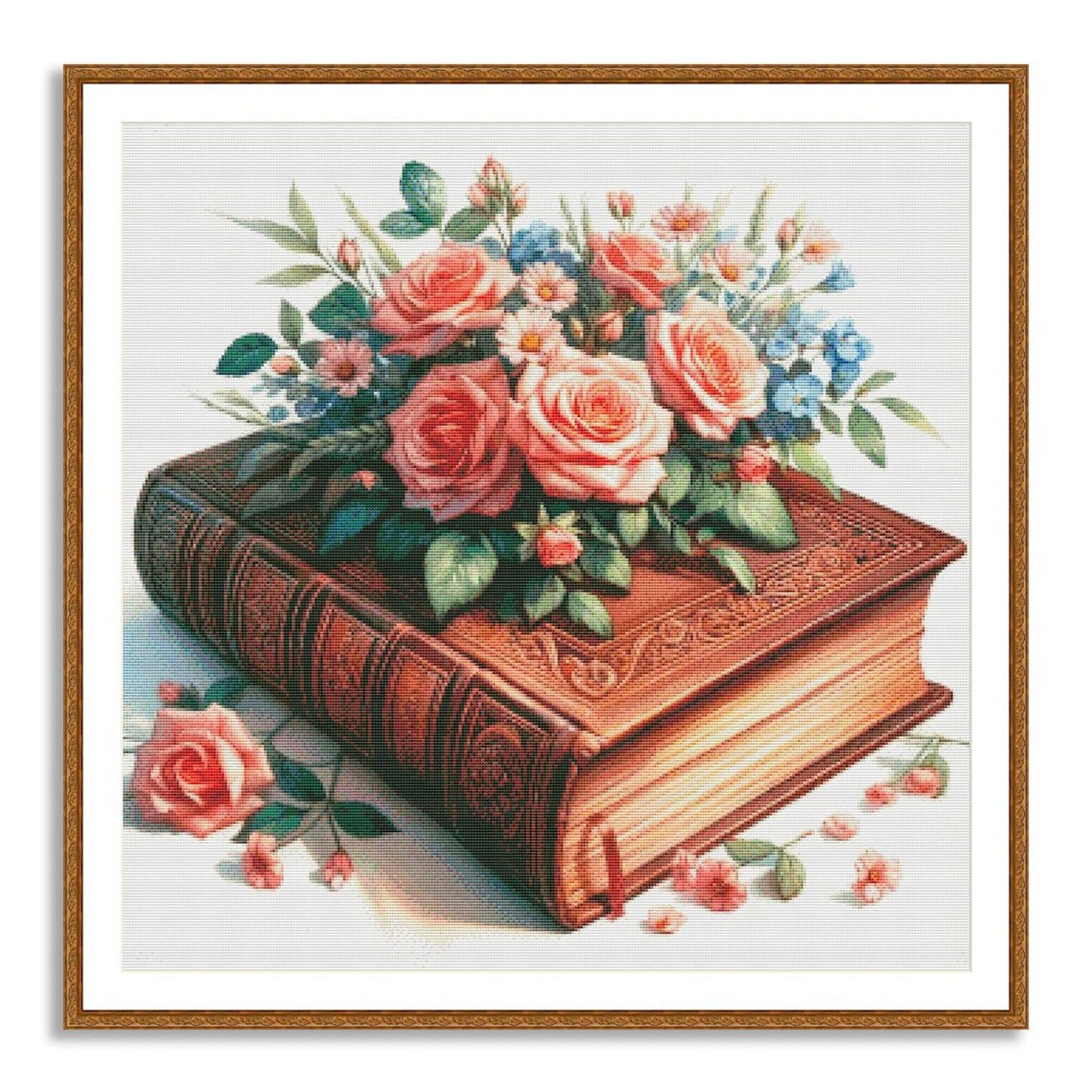 Flower Book Counted Cross Stitch Pattern Vintage floral chart Bouquet of Roses Digital Pattern PDF Red roses Embroidery Needlepoint Chart